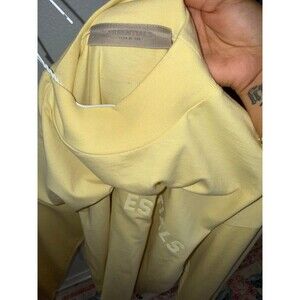 Fear of God Essentials Yellow Long Sleeve Shirt Oversized Logo Crewneck